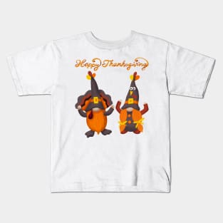 Happy Thanksgiving Gnomes Kids T-Shirt